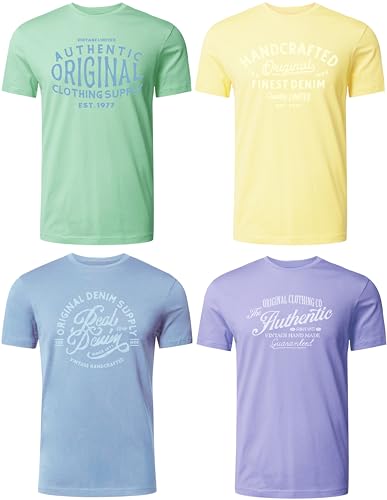FULL TIME SPORTS Herren T-Shirts 4er Set – 100% Baumwolle, Bedruckt, PRINT-002PRINT-002-PACK-4-XXXL von FULL TIME SPORTS