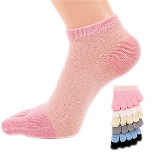 Atmungsaktiv Zehen Socken 6 Paar Socken Laufen Fünf Finger Mannschaftssocken für Frauen von FULLANT