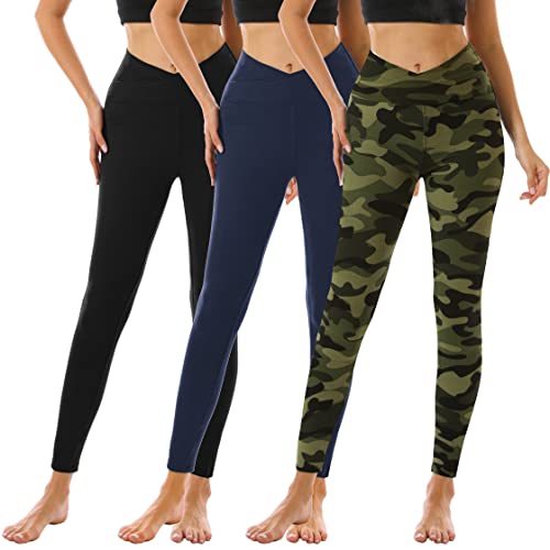 FULLSOFT Leggings für Damen, nicht durchsichtig, hohe Taille, Bauchkontrolle, Laufen, Yoga, 3 Stück von FULLSOFT