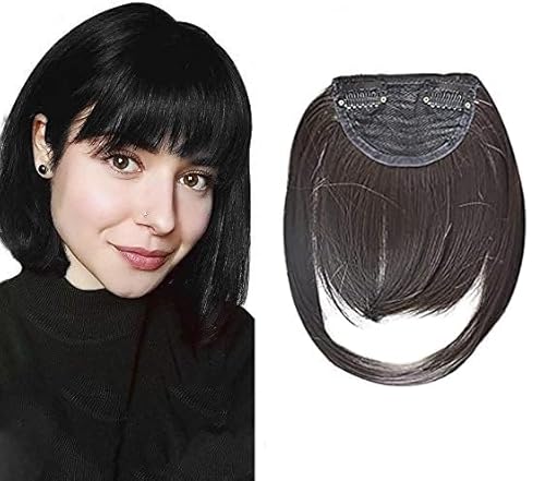 Fully Damen Front Head Haarband Bangs Front Fringe Stirnband Haarteil Schwarz 15 Gramm 1 Stück Schwarz von FULLY