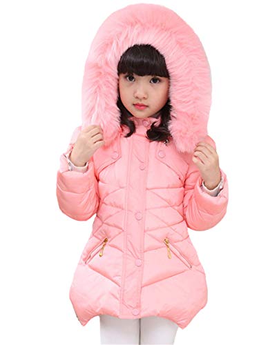 FULUOYIN Mädchen Winterjacke mit Fellkapuze 1 Farbe Einer Jacke Outerwear Verdichte Kinderjacke Wintermantel von FULUOYIN