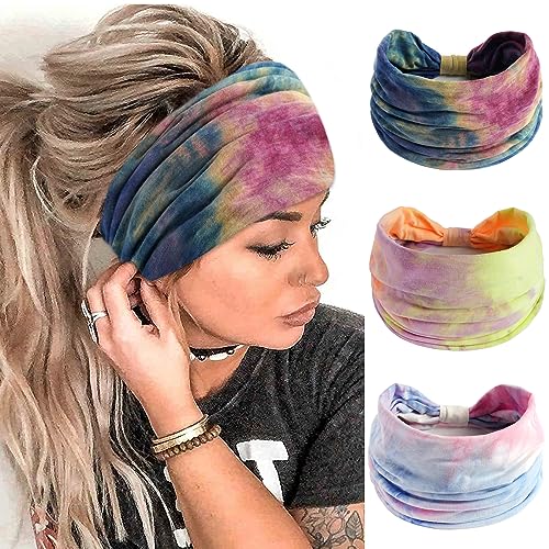 FULZTEY Breite Stirnbänder für Frauen, niedliche Boho-Haarbänder, Batik-Stirnbänder, elastisches Workout, Yoga, Schweißband, rutschfeste Bandanas, Knoten, Turban, modische Stirnbänder für Damen, FULZTEY Breite Stirnbänder für Frauen, niedliche Boho-Haarbänder, Batik-Stirnbänder, elastisches Workout, Yoga, Schweißband, rutschfeste Bandanas, Knoten, Turban, modische Stirnbänder für Damen, von FULZTEY