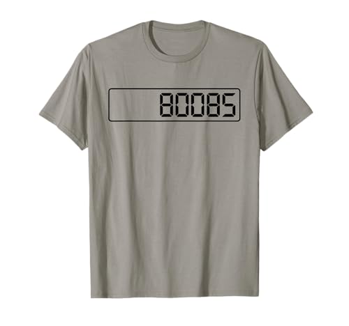 80085 Boobs Taschenrechner Display LED LCD T-Shirt von FUN AND CLASSIC CALCULATOR WORDS