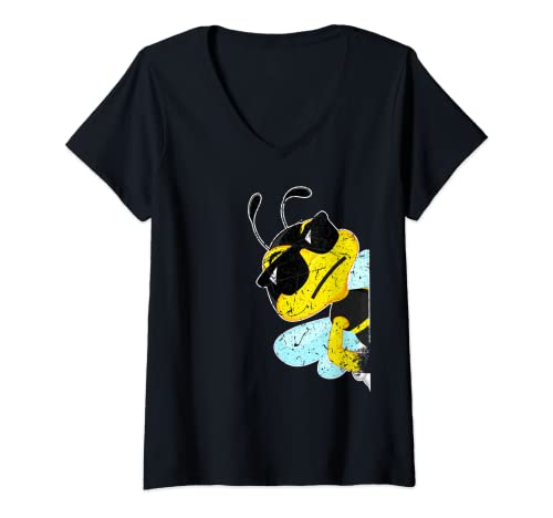 Damen LUSTIGE BIENE T-Shirt mit V-Ausschnitt Damen LUSTIGE BIENE T-Shirt mit V-Ausschnitt von FUN BIENEN FÜR MÄNNER, FRAUEN, MÄDCHEN, JUNGEN