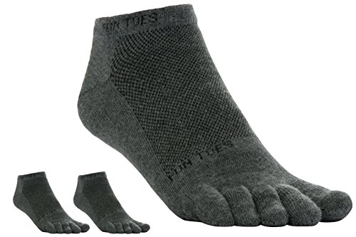 FUN TOES 3 Paar Herren Baumwoll-Zehensocken, atmungsaktiv, Netzstoff, Größe 38-47 - Grau - von FUN TOES