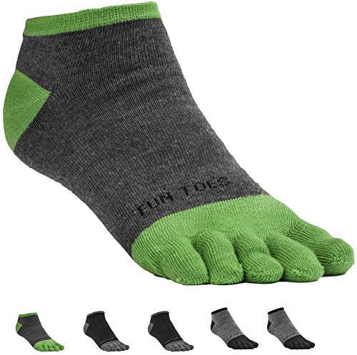 FUN TOES Herren Zehensocken, leicht, atmungsaktiv, 6 Paar - - von FUN TOES