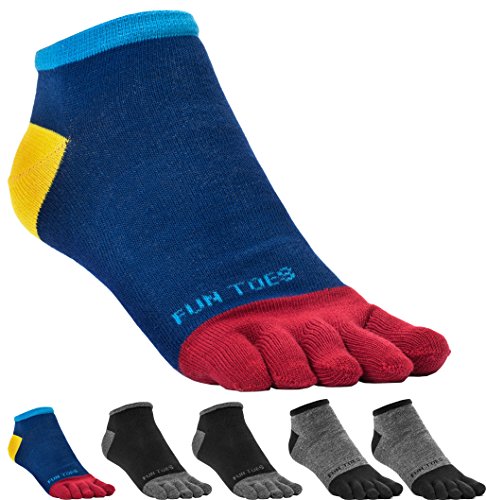 FUN TOES Herren Zehensocken, leicht, atmungsaktiv, 6 Paar - - von FUN TOES