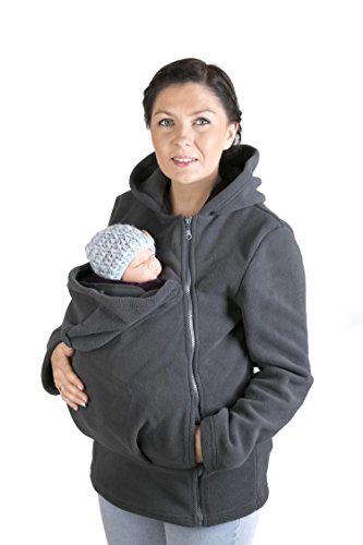 fun2bemum Tragejacke Tragepullover für Mama & Baby Basic Graphit (XL) von fun2bemum