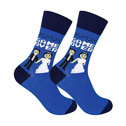 FUNATIC Game Over Crew Socken | Originelle Unisex lustige Hochzeit Tag kalte Füße Geschenk Bekleidung für Männer Frauen Erwachsene Jahrestag | Beste Bräutigam Braut Ehemann Ehefrau Geschenk mit von FUNATIC