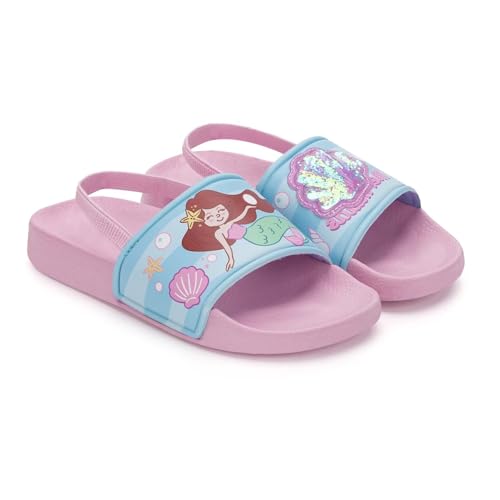 FUNCOO PLUS Blau Badelatschen Kinder Leichtgewicht Badeschlappen Rutschfest Badesandalen Mädchen Sommer Flache Hausschuhe Jungen Badeschuhe Für Kleinkinder,Größe 22-23 von FUNCOO PLUS