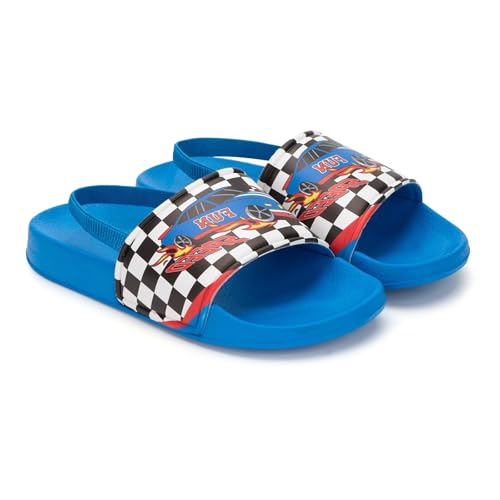 FUNCOO PLUS Blau Badelatschen Kinder Leichtgewicht Badeschlappen Rutschfest Badesandalen Mädchen Sommer Flache Hausschuhe Jungen Badeschuhe Für Kleinkinder,Größe 26-27 von FUNCOO PLUS