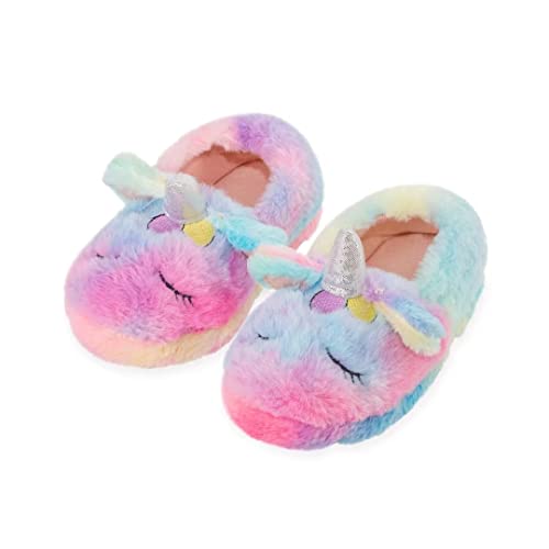 FUNCOO PLUS Kinder Hausschuhe für Jungen Mädchen, Einhorn Hausschuhe Winter Warme Hausschuhe Schuhe für Kleinkinder Comfrotable Anti-Rutsch-Hausschuhe 21-22 von FUNCOO PLUS