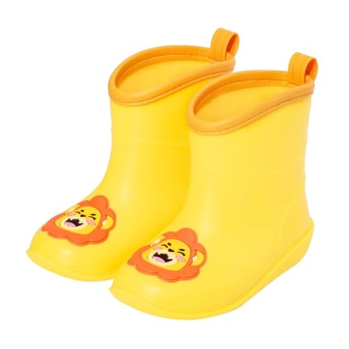 FUNCOO PLUS Kleinkind-Baby-Gummistiefel für Jungen und Mädchen, kleine Kinder, Tier-Löwen-Gummistiefel, Regenstiefel, Gummistiefel, wasserdichte Stiefel, 1–6 Jahre von FUNCOO PLUS