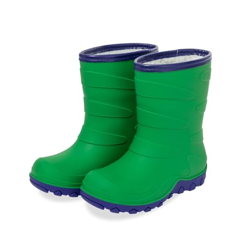 FUNCOO PLUS Mädchen Jungen Winter Warm Fleece gefüttert Gummistiefel Kinder Regen Schneestiefel Gummistiefel Größe 25 von FUNCOO PLUS