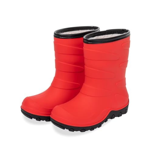 FUNCOO PLUS Mädchen Jungen Winter Warm Fleece gefüttert Gummistiefel Kinder Regen Schneestiefel Gummistiefel Größe 32 von FUNCOO PLUS