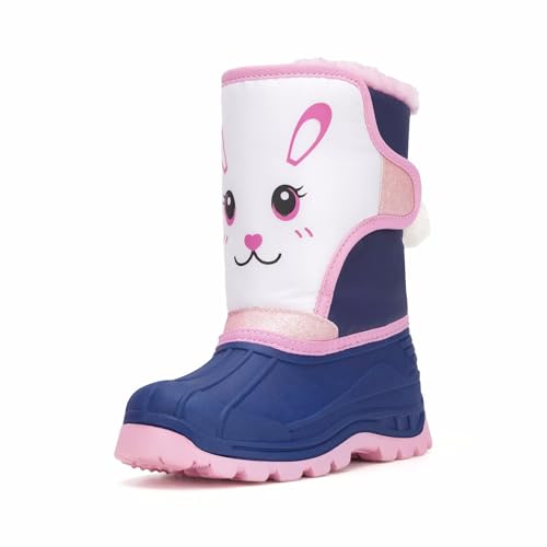 FUNCOO PLUS Thermo Wasserdichte Mädchen Stiefel,Anti-Rutsch Warme Schuhe，Winter Im Freien Gummistiefel Kinder von FUNCOO PLUS