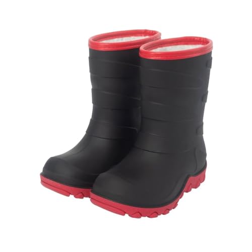 FUNCOO PLUS Mädchen Jungen Winter Warm Fleece gefüttert Gummistiefel Kinder Regen Schneestiefel Gummistiefel Größe 28 von FUNCOO PLUS