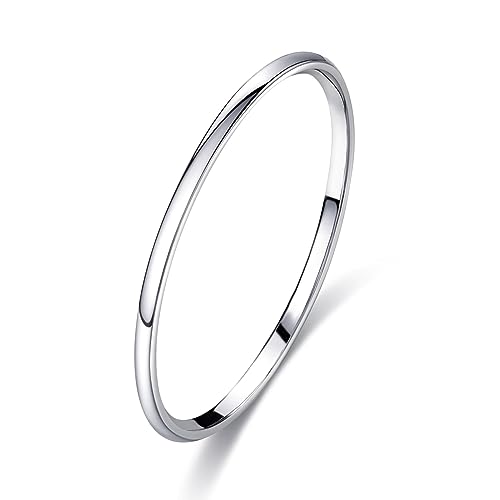 FUNEIA Silber Band Ring Damen Herren 1-8mm Breit Edelstahl Ringe für Männer Frauen Simpel Polierte Trauring Ehering Verlobungsring Daumenring Finger Ring Größen 52, 54, 57, 60, 62, 65, 67 von FUNEIA