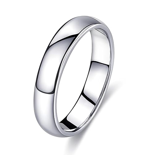 FUNEIA Silber Band Ring Damen Herren 1-8mm Breit Edelstahl Ringe für Männer Frauen Simpel Polierte Trauring Ehering Verlobungsring Daumenring Finger Ring Größen 52, 54, 57, 60, 62, 65, 67 von FUNEIA