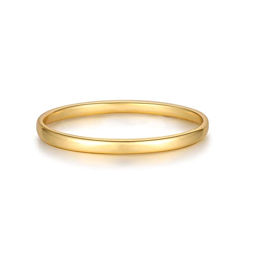 FUNEIA 14K Gold Filled Band Ring for Damen Herren Stapelringe 1mm 2mm 3mm 4mm 5mm Flache Gold Fingerring Wasserfest Statement Verlobungsringe Ehering Comfort Fit Größe 52-62 von FUNEIA