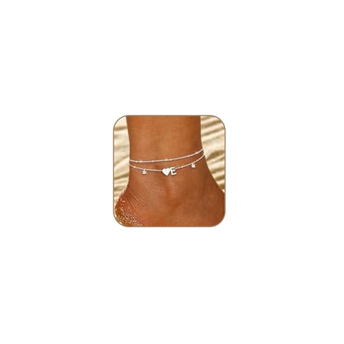 FUNEIA Fußkettchen Für Damen 14K Gold Vergoldet Buchstaben Fussketten Für Frauen Wasserfester Herz Layered CZ Fußkette Boho Verstellbar Fusskette Sommer Strand Fußschmuck Geschenke für Mädchen FUNEIA Fußkettchen Für Damen 14K Gold Vergoldet Buchstaben Fussketten Für Frauen Wasserfester Herz Layered CZ Fußkette Boho Verstellbar Fusskette Sommer Strand Fußschmuck Geschenke für Mädchen von FUNEIA