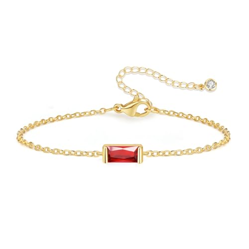 FUNEIA Geburtsstein Armband Damen 14k Gold Vergoldet Link Armkette Verstellbares Goldenes Charms für Armbänder Diamant Amethyst Rotes Citrin Wasserfest Schmuck Geschenk für Frauen Mädchen FUNEIA Geburtsstein Armband Damen 14k Gold Vergoldet Link Armkette Verstellbares Goldenes Charms für Armbänder Diamant Amethyst Rotes Citrin Wasserfest Schmuck Geschenk für Frauen Mädchen von FUNEIA