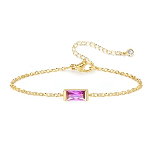FUNEIA Geburtsstein Armband Damen 14k Gold Vergoldet Link Armkette Verstellbares Goldenes Charms für Armbänder Diamant Amethyst Rotes Citrin Wasserfest Schmuck Geschenk für Frauen Mädchen FUNEIA Geburtsstein Armband Damen 14k Gold Vergoldet Link Armkette Verstellbares Goldenes Charms für Armbänder Diamant Amethyst Rotes Citrin Wasserfest Schmuck Geschenk für Frauen Mädchen von FUNEIA