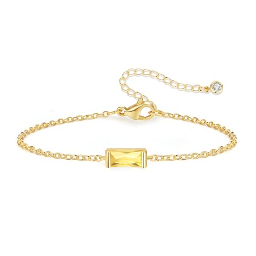FUNEIA Geburtsstein Armband Damen 14k Gold Vergoldet Link Armkette Verstellbares Goldenes Charms für Armbänder Diamant Amethyst Rotes Citrin Wasserfest Schmuck Geschenk für Frauen Mädchen FUNEIA Geburtsstein Armband Damen 14k Gold Vergoldet Link Armkette Verstellbares Goldenes Charms für Armbänder Diamant Amethyst Rotes Citrin Wasserfest Schmuck Geschenk für Frauen Mädchen von FUNEIA
