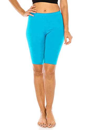 FUNGO Leggings Für Damen 1/2 Länge Capri Damen Sporthose Bunte Yoga Leggins F12 (36, Türkis) von FUNGO