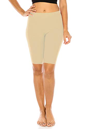 FUNGO Leggings Für Damen 1/2 Länge Capri Damen Sporthose Bunte Yoga Leggins F12 (38, Beige) von FUNGO