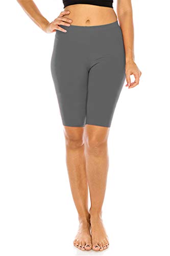 FUNGO Leggings Für Damen 1/2 Länge Capri Damen Sporthose Bunte Yoga Leggins F12 (40, Graphit) von FUNGO