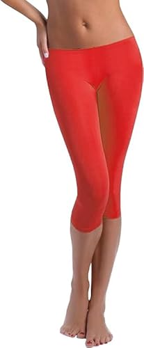 FUNGO Leggings 3/4 Damen Baumwolle - Sport Leggings Damen 3/4 Leggings Damen Sommer Capri Leggings Damen Baumwolle f34 (40, Koralle) von FUNGO