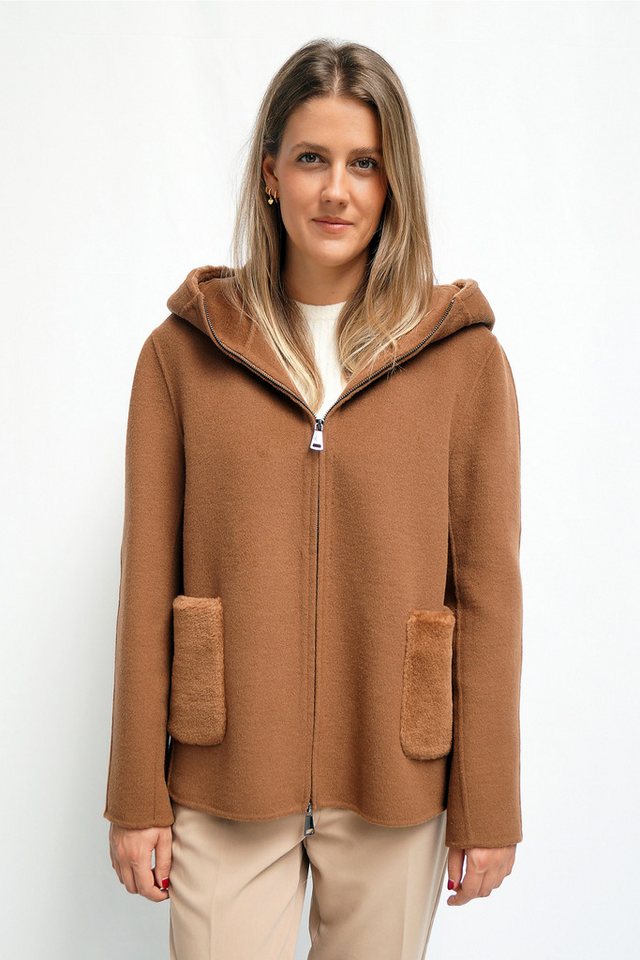 FUNK since 1776 Wolljacke Oversize mit großer Kapuze und aufgesetzten Taschen von FUNK since 1776