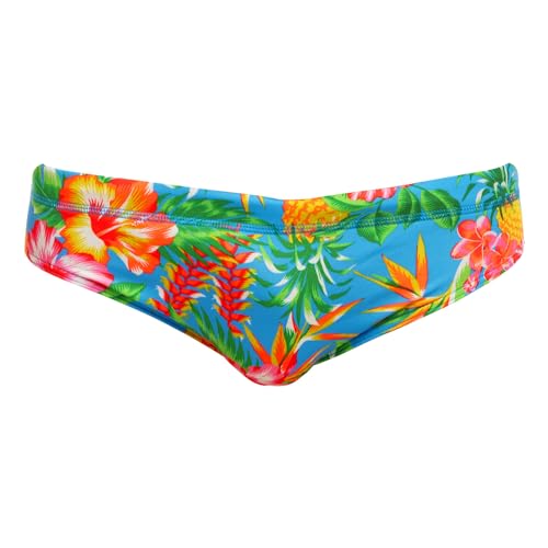 FUNKY TRUNKS Herren Badehose Schwimmhose Swimwear Badeslip Brief Blue Hawaii, Farbe:Mehrfarbig, Artikel:-Blue Hawaii, Größe:L von Funky Trunks