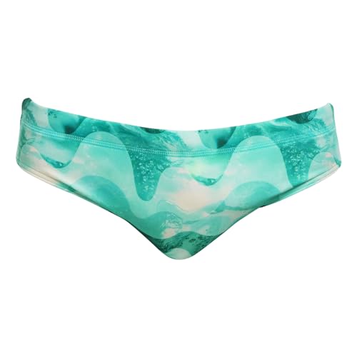 FUNKY TRUNKS Herren Badehose Schwimmhose Swimwear Badeslip Brief Teal Wave, Farbe:Türkis, Artikel:-Teal Wave, Größe:L von Funky Trunks