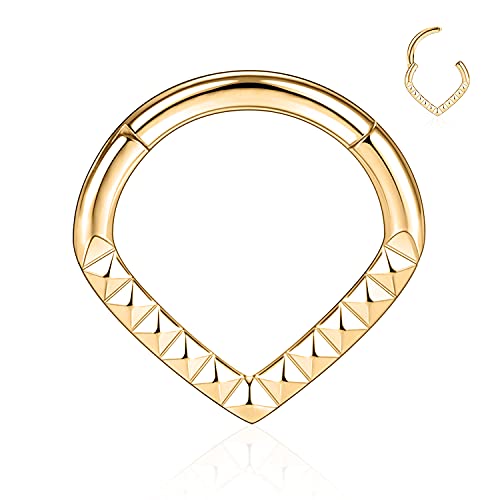 FUNLMO 16G Septumschmuck Daith Ohrringe Septum Clicker Ring Chirurgenstahl Daith Rook Tragus Piercing Schmuck Kleine Creolen Mond Herz Tropfen Doppelkreis Design, Metall FUNLMO 16G Septumschmuck Daith Ohrringe Septum Clicker Ring Chirurgenstahl Daith Rook Tragus Piercing Schmuck Kleine Creolen Mond Herz Tropfen Doppelkreis Design, Metall von FUNLMO