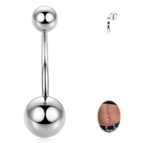FUNLMO Bauchnabelring, 14 g, 14 mm lang, Titan, Schmuck mit Innengewinde, Bauchnabelpiercing, Schmuck für Damen, Kein Edelstein FUNLMO Bauchnabelring, 14 g, 14 mm lang, Titan, Schmuck mit Innengewinde, Bauchnabelpiercing, Schmuck für Damen, Kein Edelstein von FUNLMO