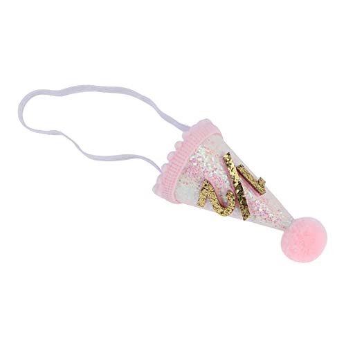 FUNNETOYU 1 Stück Haarschmuck für Mädchen erster Geburtstag Halber Geburtstagshut Geburtstagsdekorationen klein Geburtstagsmütze für Party Cone Hut Kid Kinderhut Kunstleder Weiß von FUNNETOYU