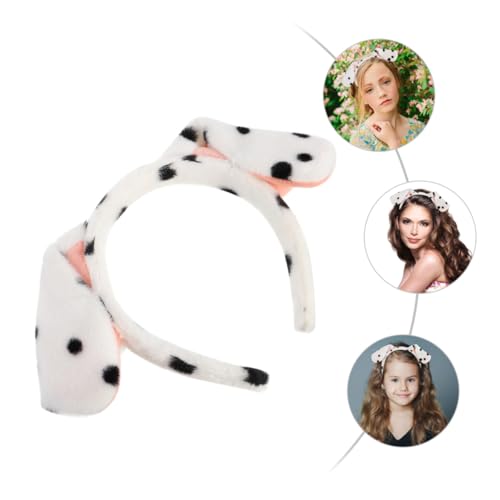 FUNNETOYU 1 Stück Karton Hundeohren Haarreifen für Kostümpartys Flexibles Dehnbares Stoff Stirnband für Erwachsene als Requisite für Karneval und Neujahrsfeiern von FUNNETOYU