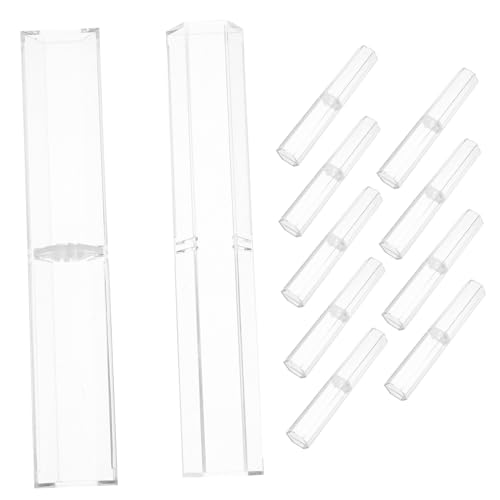 FUNNETOYU 10 Stück Teiliges Transparente Kunststoff Pen Boxen Stabile Einzelfach Stifteaufbewahrung Leicht und Tragbar als für Schüler Büro und Schreibwarenliebhaber von FUNNETOYU