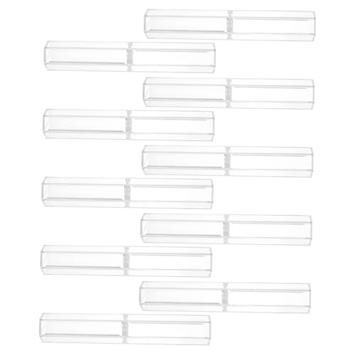 FUNNETOYU 10 Stück Transparente Sechseckige Stiftbox Teiliges Leichte Verpackung Kompakte Pen Cases für Füller Kugelschreiber Tragbare Geschenkbox für Schüler und Berufstätige von FUNNETOYU