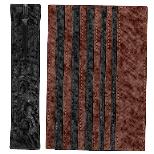 FUNNETOYU 12 Stck Teiliges Leder Federmäppchen Einzelschreiber Etui aus Echtem Leder Eleganter Schutz für Füllfederhalter und Kugelschreiber Praktische Stifttasche Schwarz und Braun von FUNNETOYU