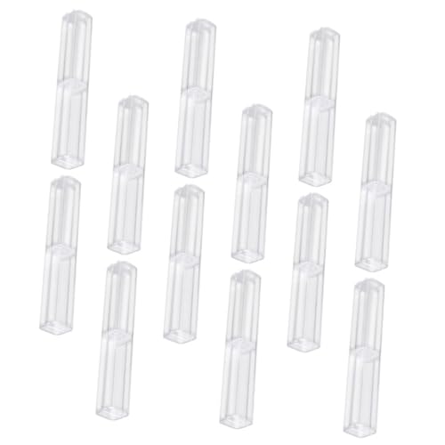 FUNNETOYU 12 Stück Teiliges Rechteckiges Transparentes Federmäppchen aus Kunststoff Tragbare Aufbewahrungsbox für Schüler Leicht Langlebig und Handfreundlich für Schule und Büro von FUNNETOYU