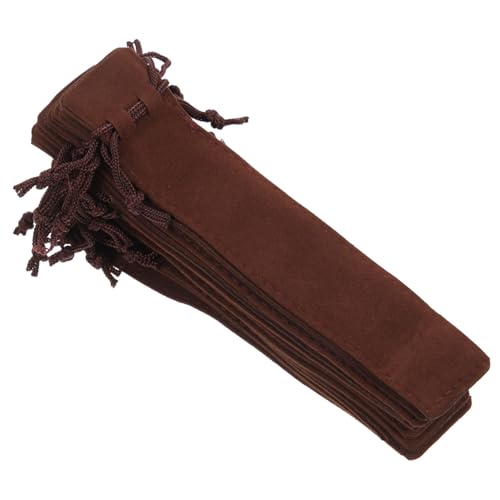 FUNNETOYU 15 Stück Fleece -stiftbeutel Tragbar Federtaschen Für Unterwegs Federmäppchen Kordelstring Praktische Stifthüllen Kordelstiftbeutel Dicke Stifttaschen Kordelbeutel Flanell von FUNNETOYU