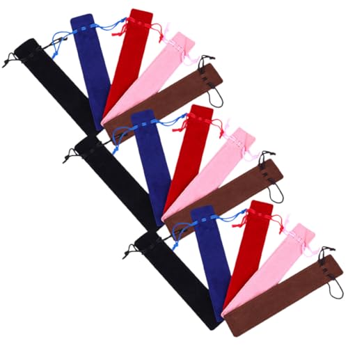 FUNNETOYU 15 Stück Teiliges Stifteset aus Doppelseitigem Dickem Samt mit Kordelzug Bunte Federmäppchen für Stifte und Kugelschreiber Praktische Kompakte Schreibwaren Aufbewahrungstaschen von FUNNETOYU