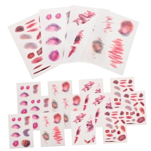 FUNNETOYU 16 Blatt Teiliges Realistische Narben Tattoos Temporäre Wund und Bluterguss Sticker für Halloween Karneval Cosplay und Fasching Einfache Anwendung Make Up Kenntnisse Geeignet von FUNNETOYU