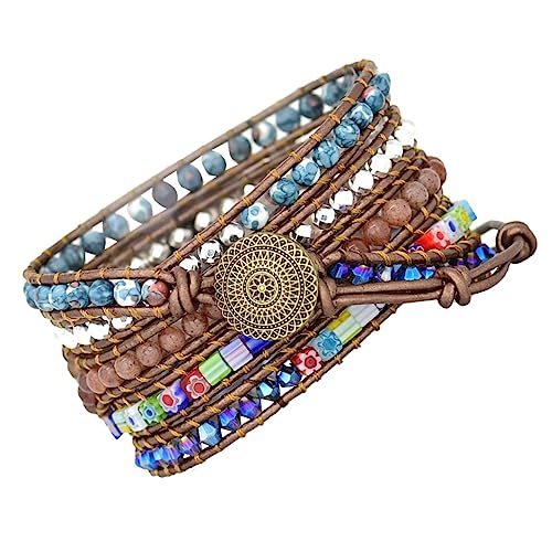 FUNNETOYU 1Stück Böhmisches Uhrenarmband aus Hochwertigem mit Perlen Verstellbar Bequem für Einfach zu Installieren Täglichen Gebrauch von FUNNETOYU