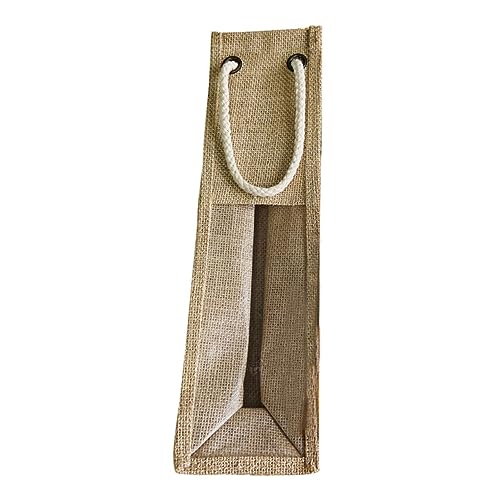 FUNNETOYU 1stück Weinflasche Tragetasche Robuster Weinhalter Für Flaschen Geschenkverpackung Für Rotwein Hochwertige Tragbare Weintasche Aus Leinen von FUNNETOYU