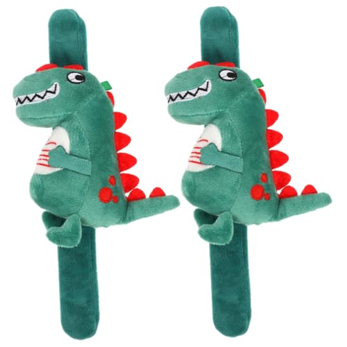 FUNNETOYU 2 Stck Dinosaurier Plüsch Schnapparmbänder Armbänder Kuscheltier Design Lustiges Partyzubehör Geschenkidee für Jungen Mädchen von FUNNETOYU