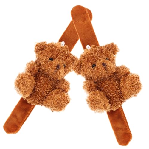 FUNNETOYU 2 Stück Kuscheliges Plüsch Schnapparmband mit Tiermotiv Weiches Slap Armband für Party Favors Leichtes Bequemes Handgelenksband als für Festivals von FUNNETOYU